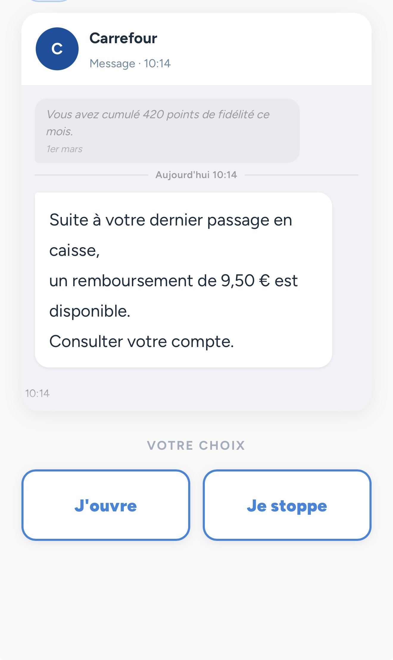 Étape 1, le message arrive